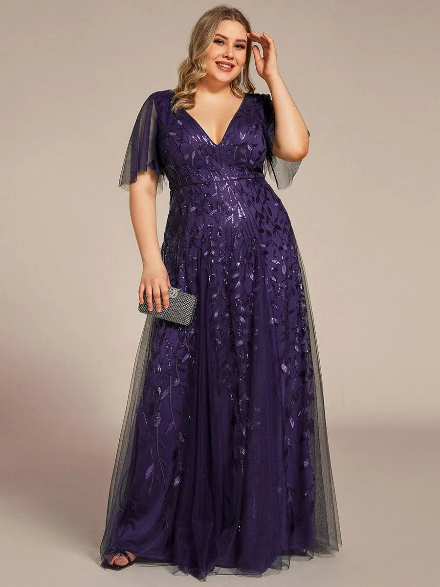 Plus Size Floor Length Formal Evening Gowns for Weddings