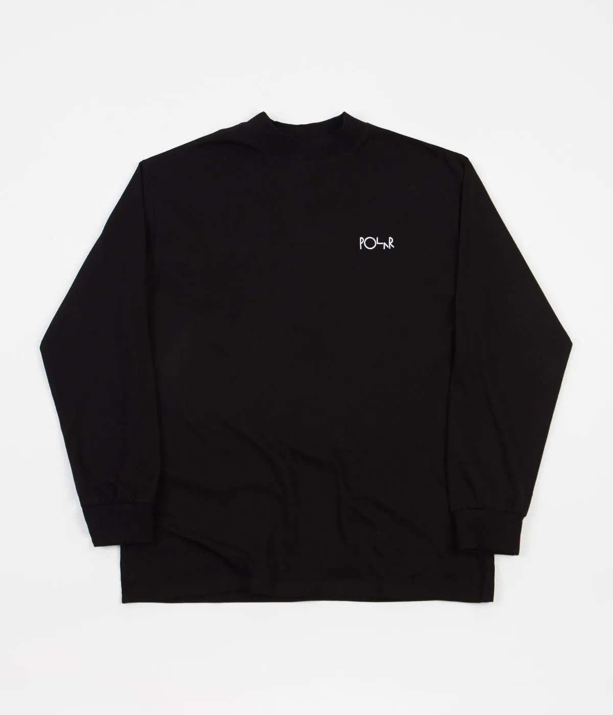 Polar Script Mockneck Long Sleeve T-Shirt - Black