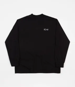 Polar Script Mockneck Long Sleeve T-Shirt - Black