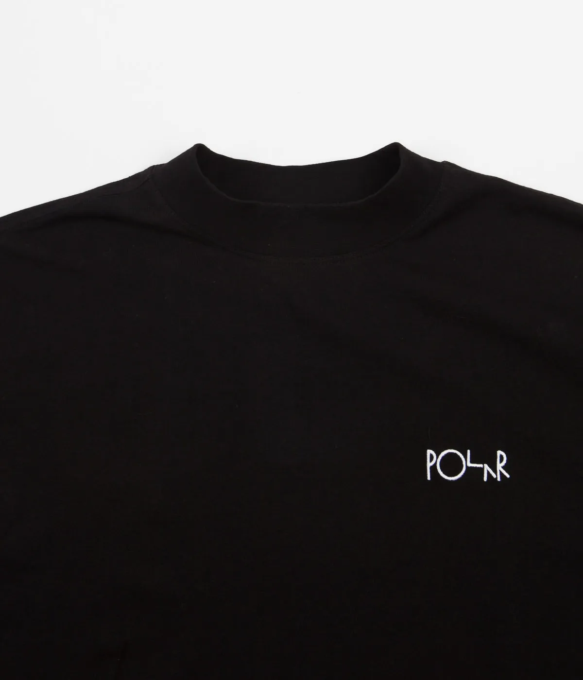 Polar Script Mockneck Long Sleeve T-Shirt - Black