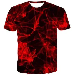 Psychedelic T shirts Men Space Galaxy T-shirts 3d Flame Tshirt Printed Red T shirts Funny Harajuku Shirt Print Short Sleeve