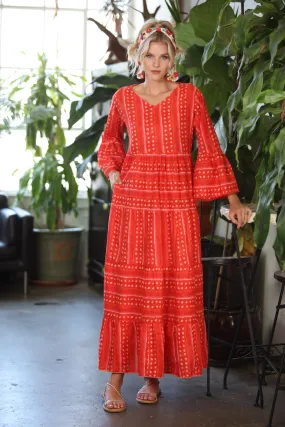 Red Dots KikiSol Maxi Dress w/ Pockets