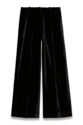 Relaxed Velvet Wide-leg Trousers