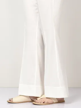 Satin Bootcut Pants - White