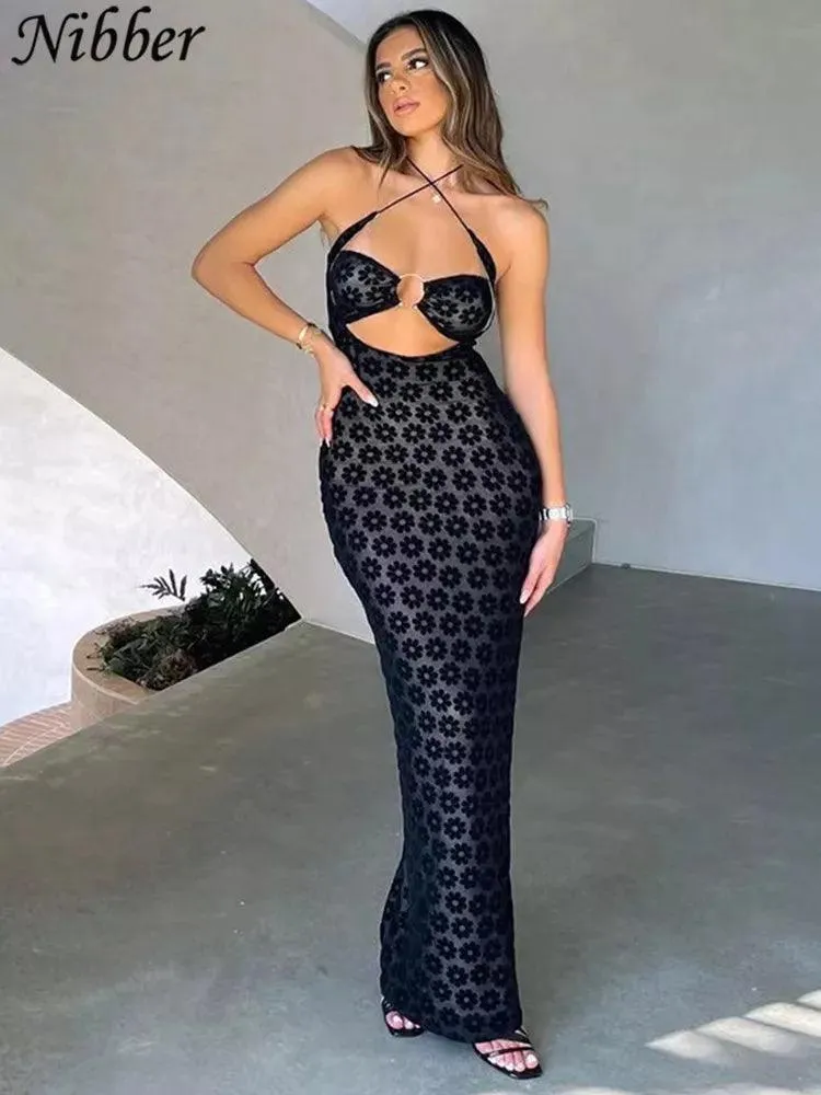 Sexy Hollow Maxi Dress: Modern Streetwear Chic Perspective