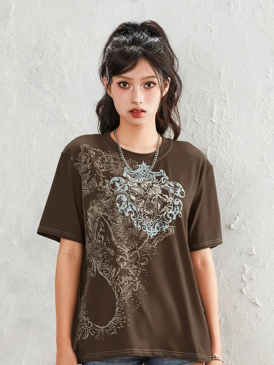 Short Sleeve Fairy Grunge Graphic Vintage Aesthetic Crop Y2K T-shirt