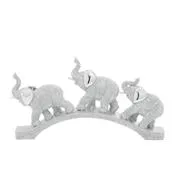 Silver Polystone Elephant Sculpture - Home Decor