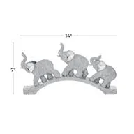 Silver Polystone Elephant Sculpture - Home Decor