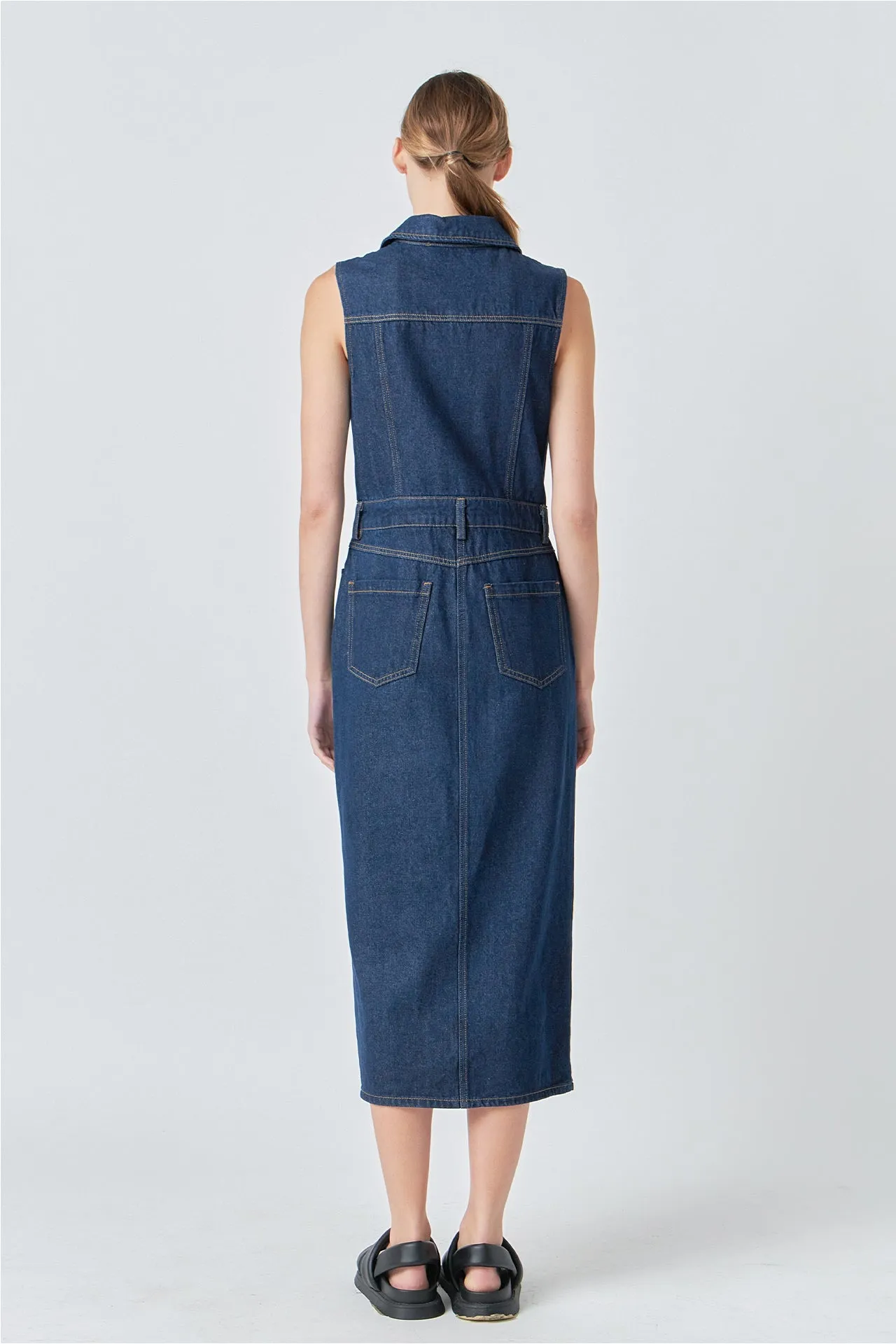 Sleeveless Maxi Denim Dress