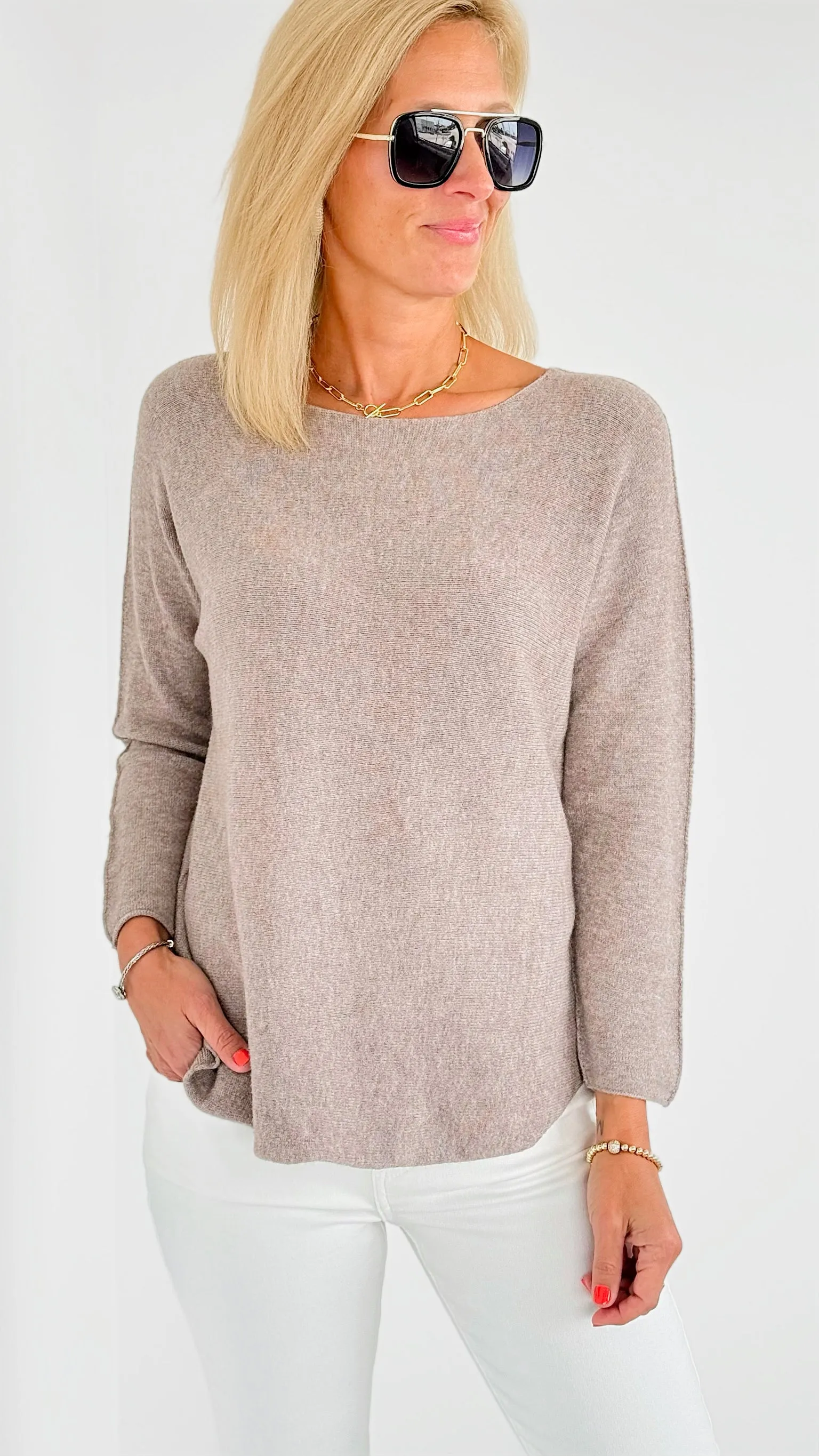 Soho Italian Boatneck Pullover - Ash Mocha