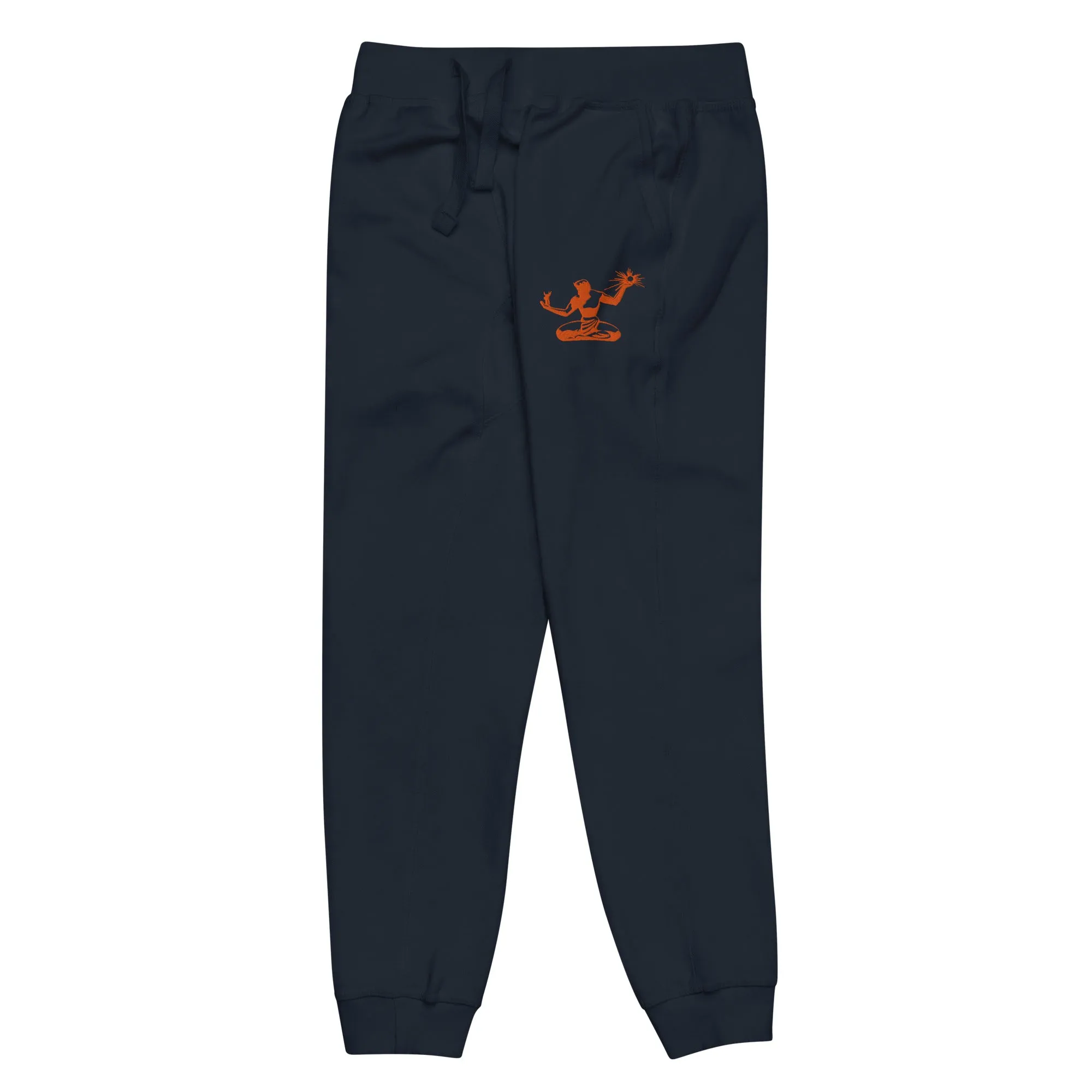 Spirit of Detroit Premium Embroidered Unisex Fleece Sweatpants - Navy / Orange