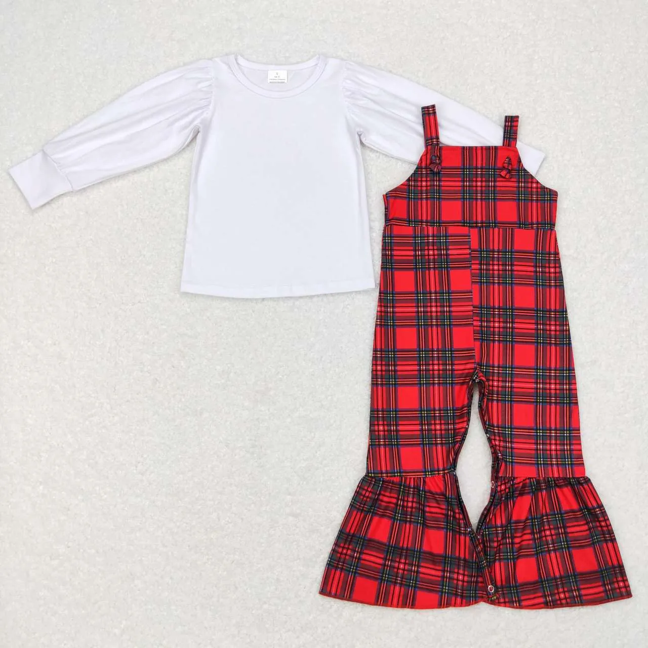 SR0479  kids clothes girls Red plaid suspenders summer jumpsuit