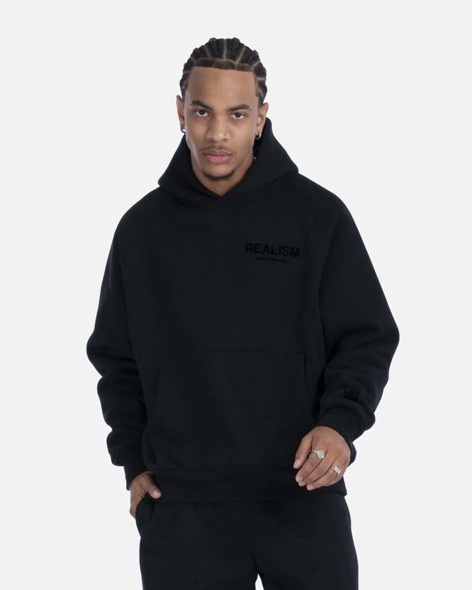 SSS REALISM BACK LOGO HOODIE OBSIDIAN