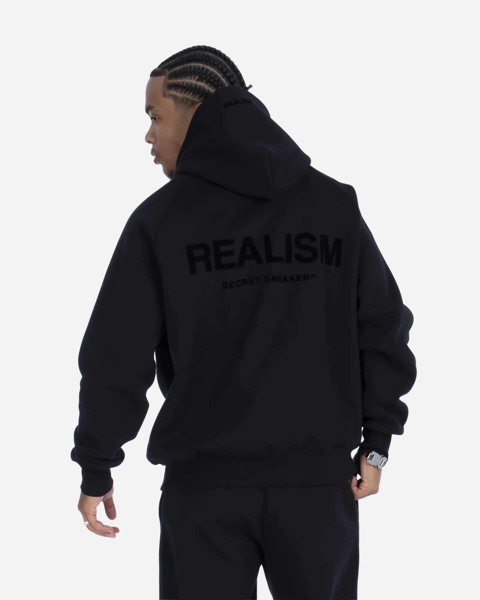 SSS REALISM BACK LOGO HOODIE OBSIDIAN