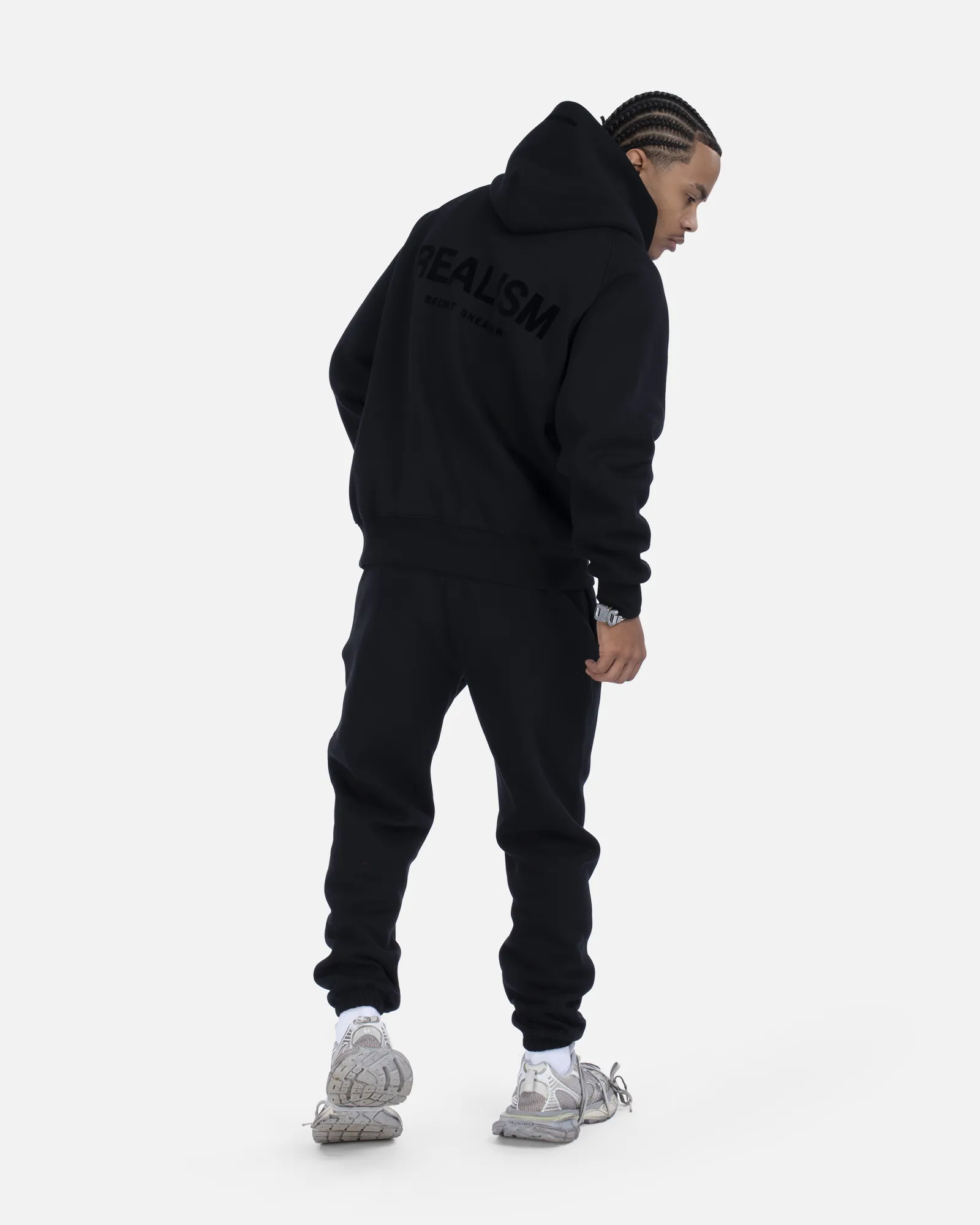 SSS REALISM BACK LOGO HOODIE OBSIDIAN