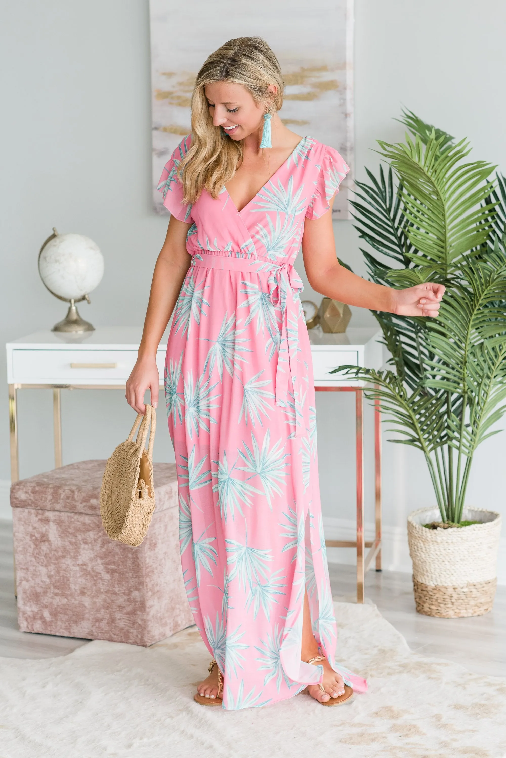 Stick By You Maxi Dress, Pink-Multi