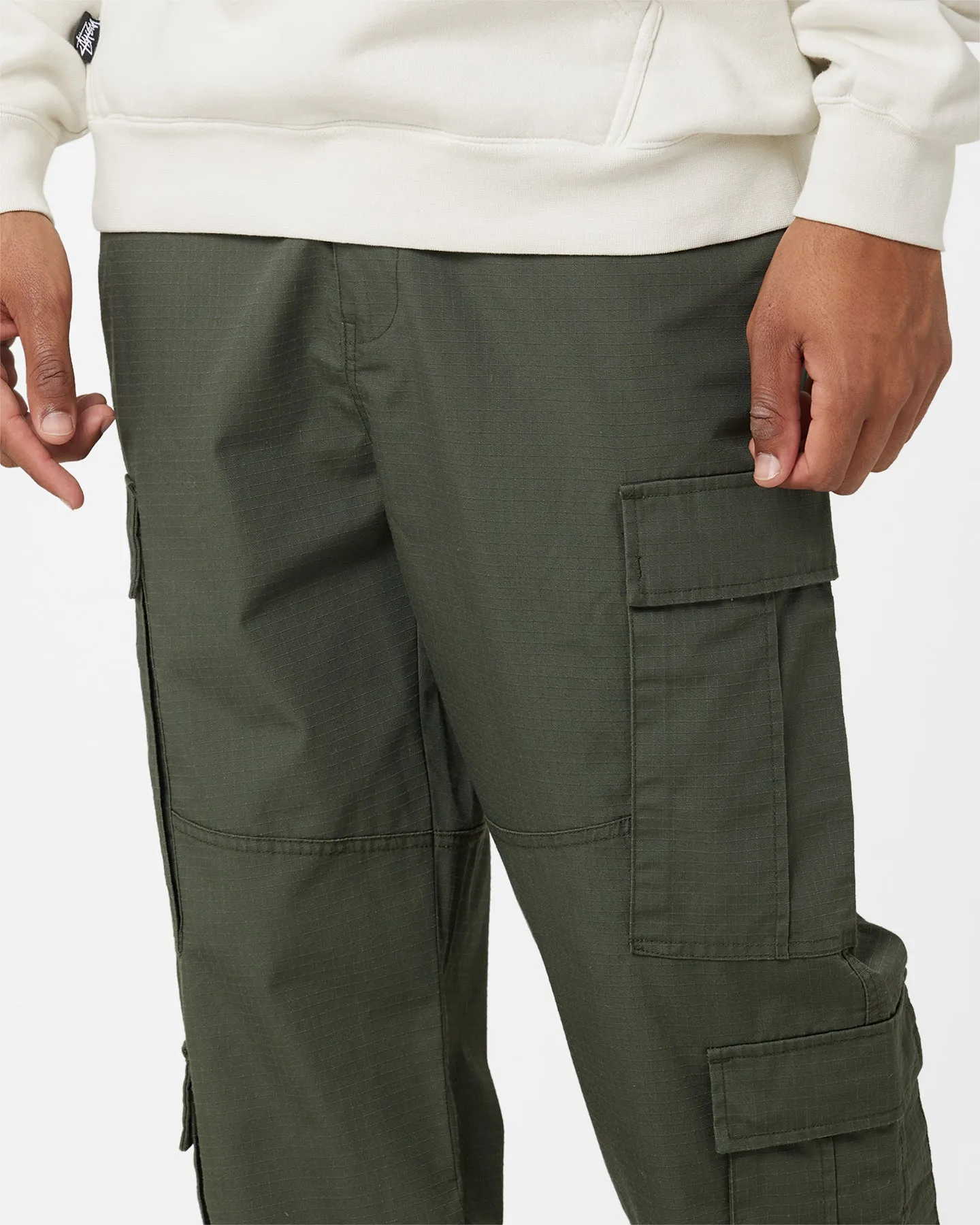 Stussy Surplus Cargo Pants Flora Green Rip