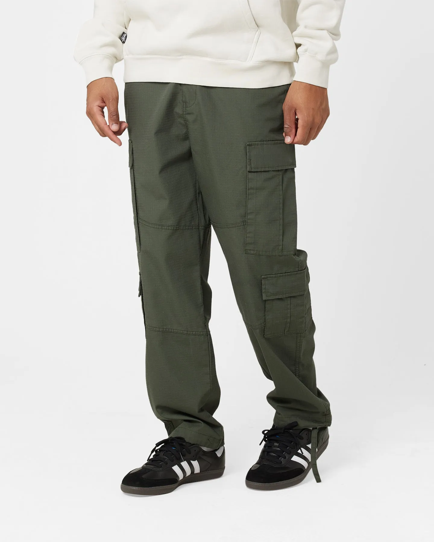 Stussy Surplus Cargo Pants Flora Green Rip