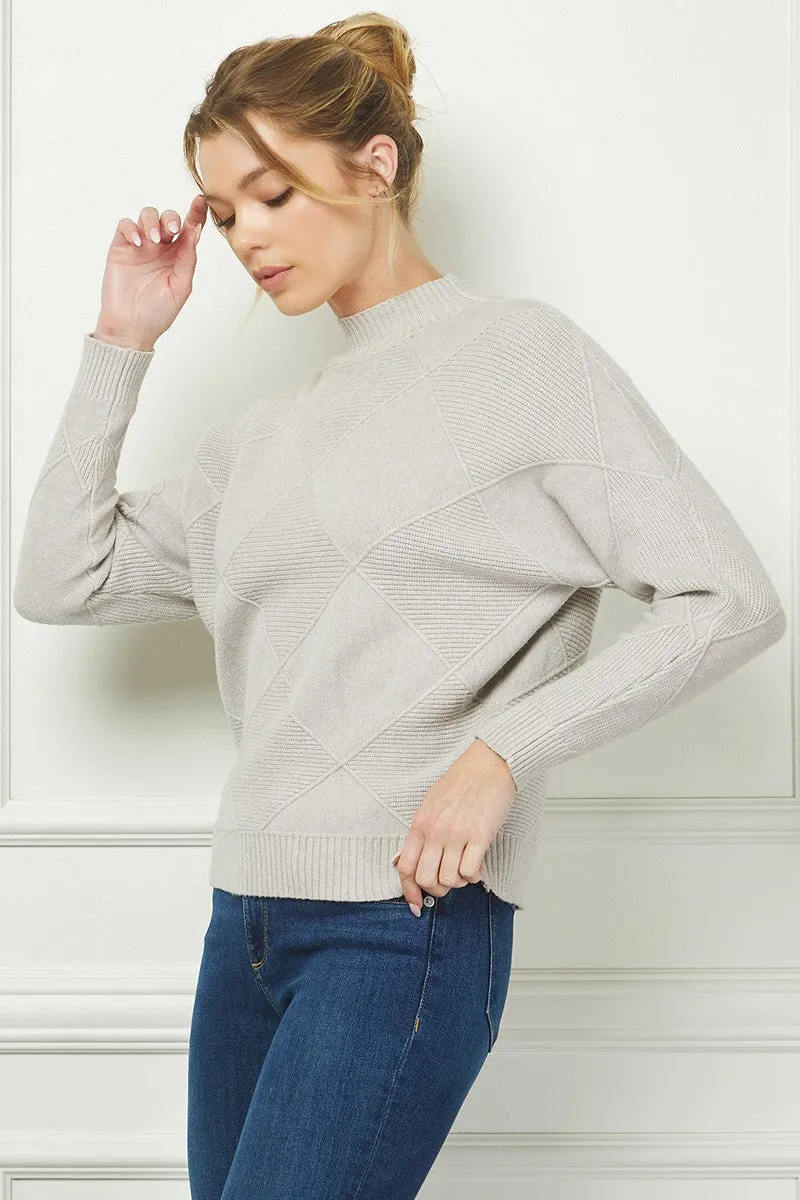 Sylvie Mock Neck Pullover I French Grey