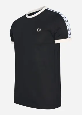 Taped ringer t-shirt - black