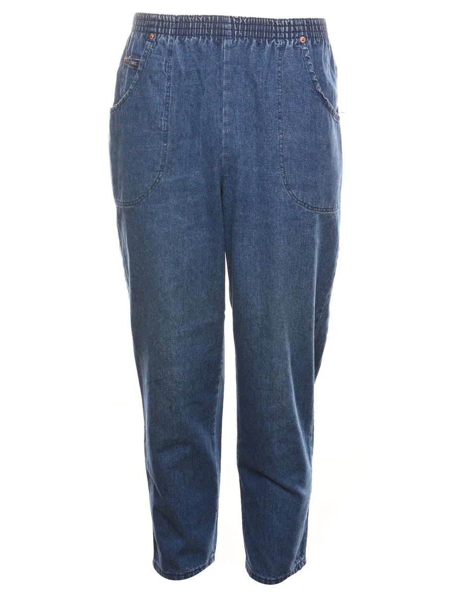 Tapered Denim Medium Wash Trousers - W26 L27