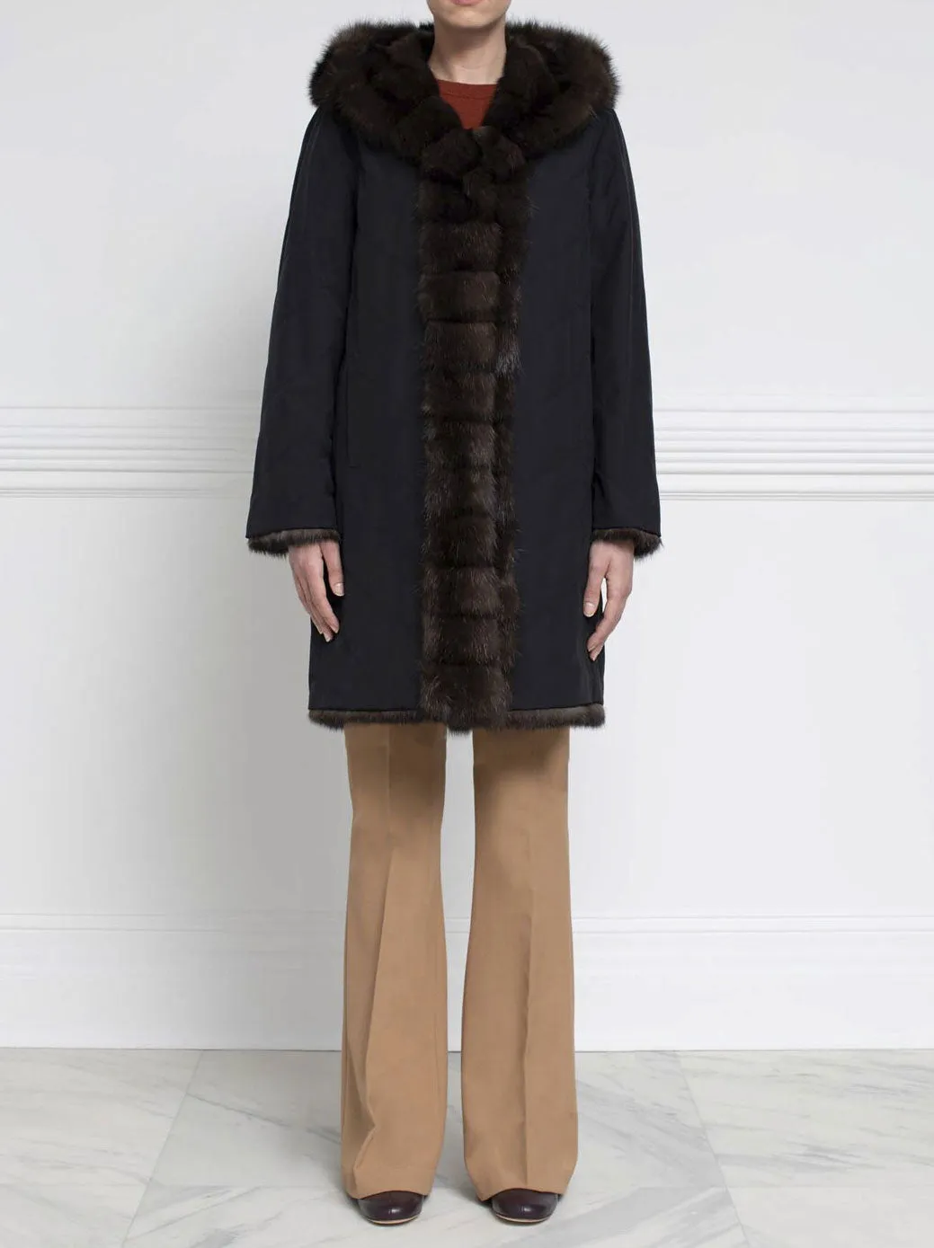 The Mia Sable Fur Reversible Storm Coat