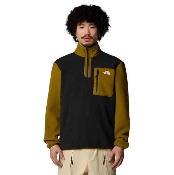 The North Face Mens Fleece Jacket Yumiori ¼ Zip Black/Moss