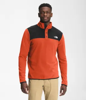 'The North Face' Men's TKA Glacier Snap Pullover - Burnt Ochre / TNF Black