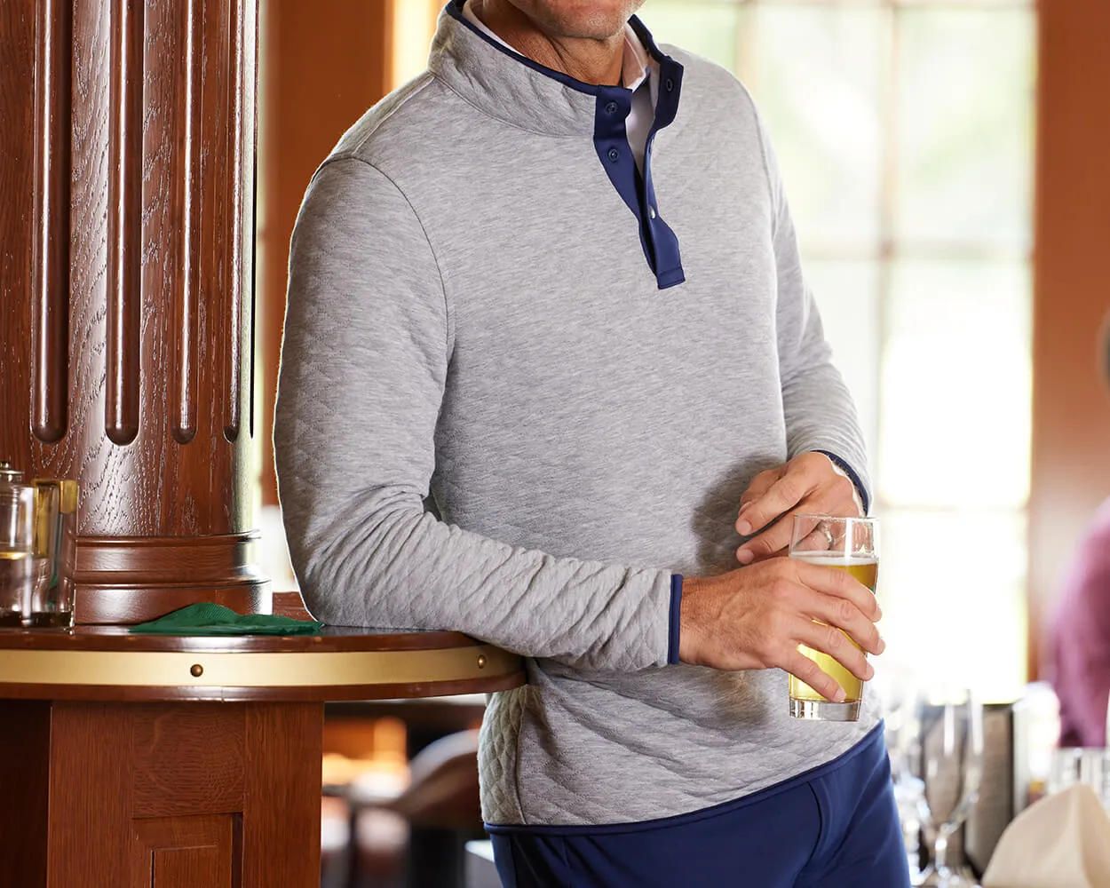 The Sullivan Pullover: Heathered Gray & Navy