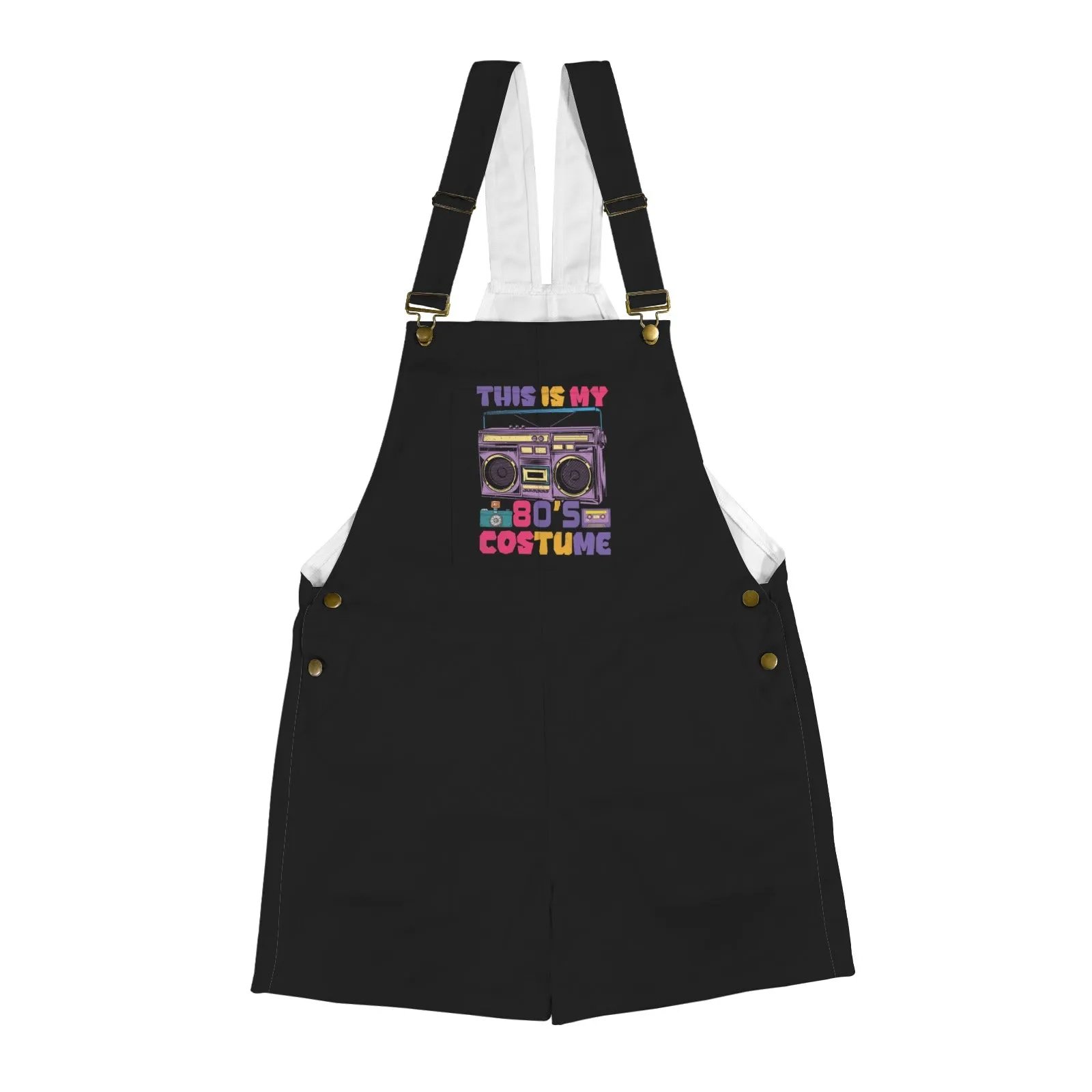 This is my 80's Costume Black Unisex Shorts Suspender Jumpsuit