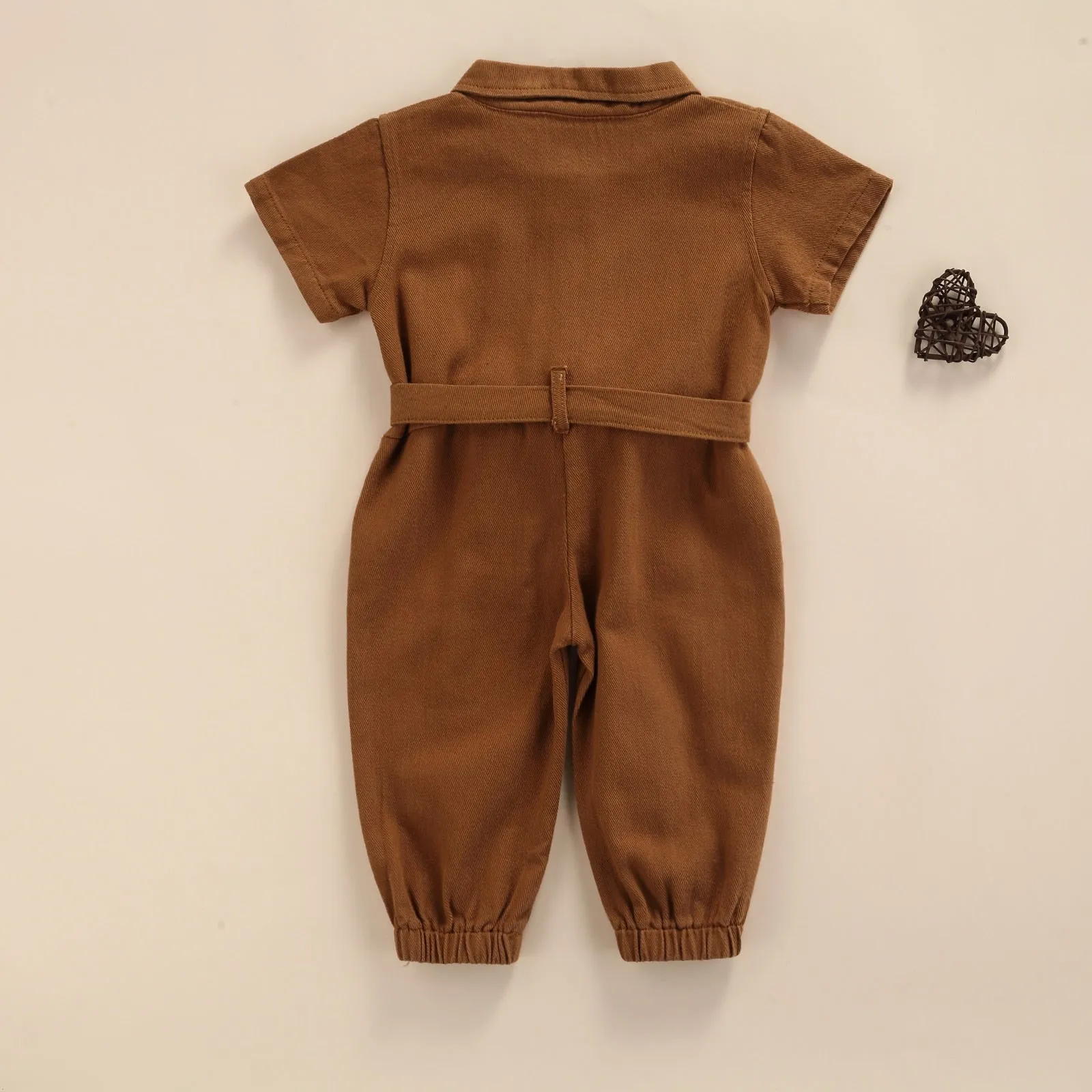 Toddler Girls Casual Short Sleeve Jumpsuit