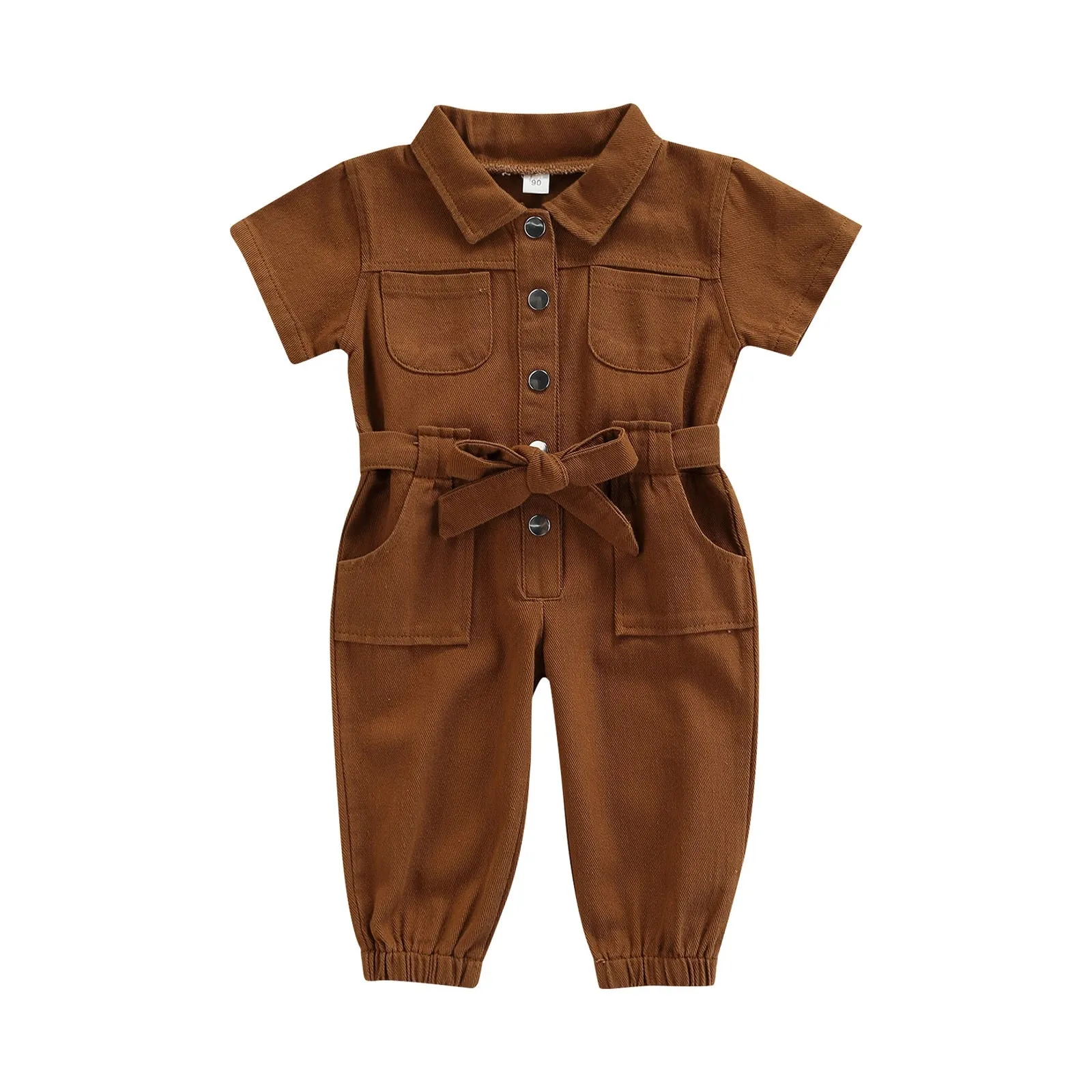 Toddler Girls Casual Short Sleeve Jumpsuit