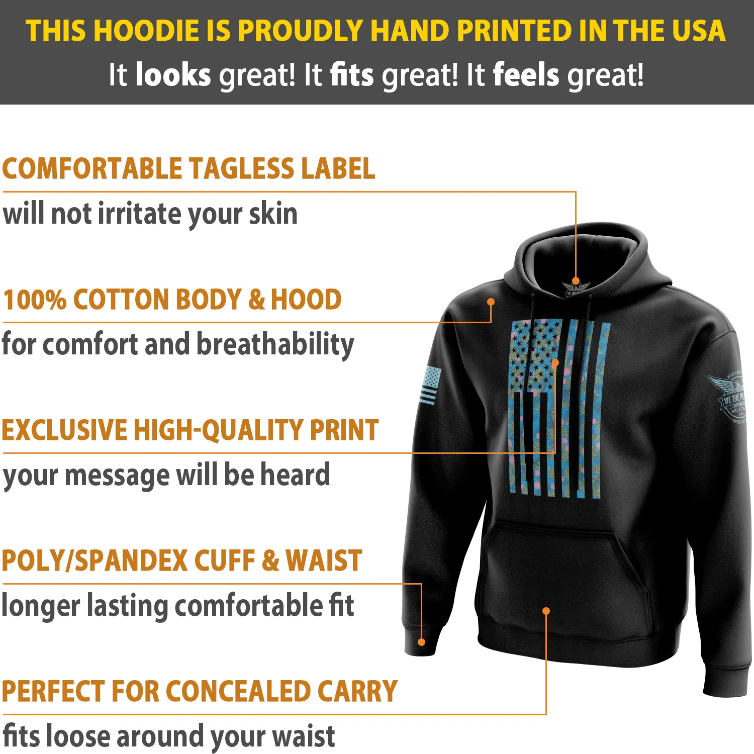 Tropical American Flag Hoodie