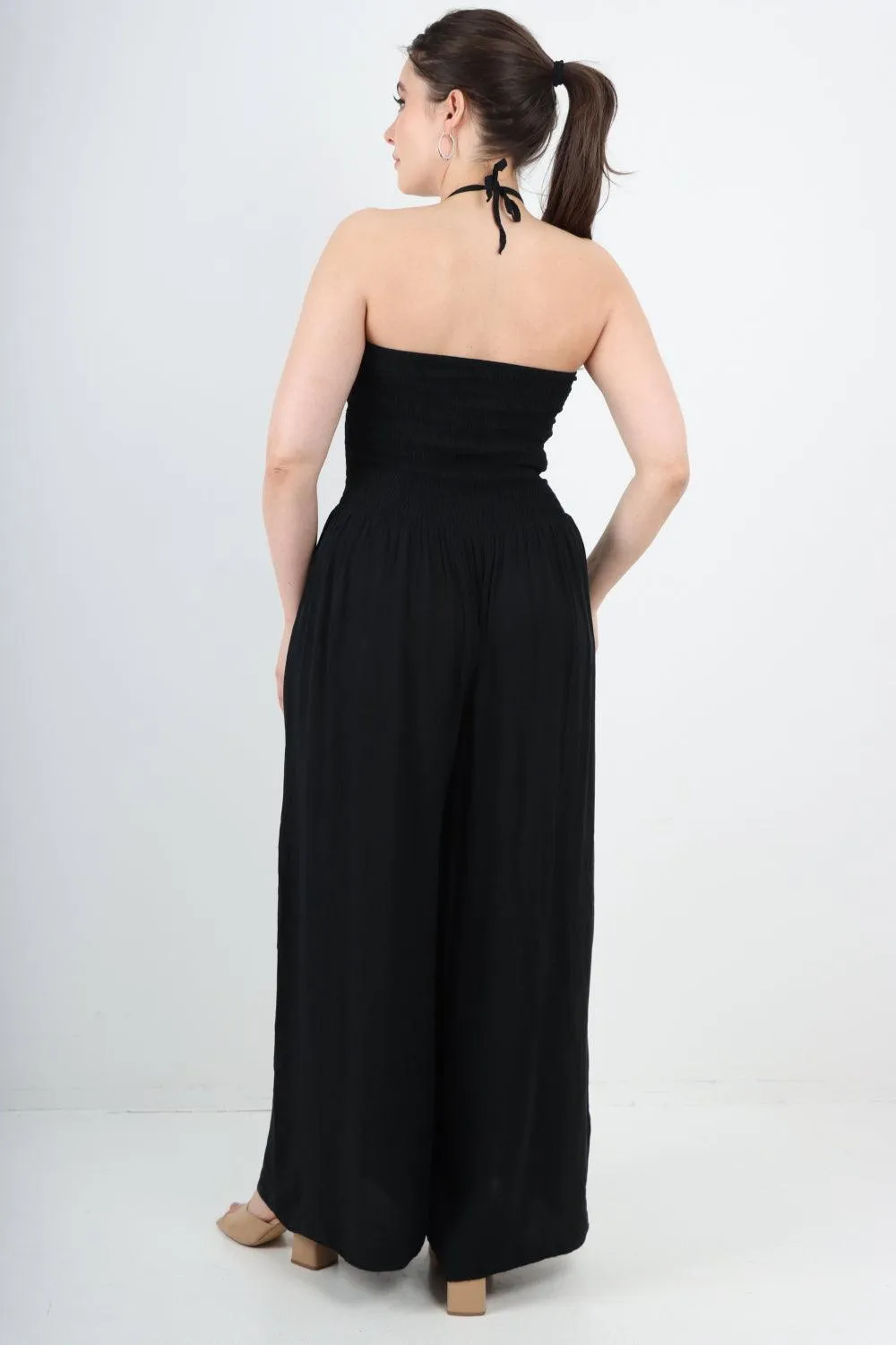 Two Piece Bardot Jumpsuit and Tie Waist Shrug