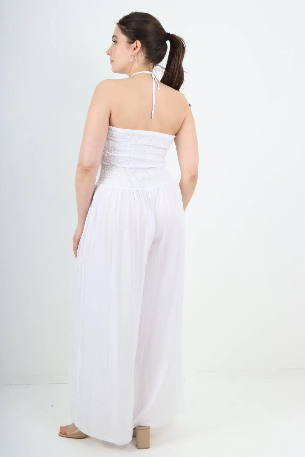 Two Piece Bardot Jumpsuit and Tie Waist Shrug