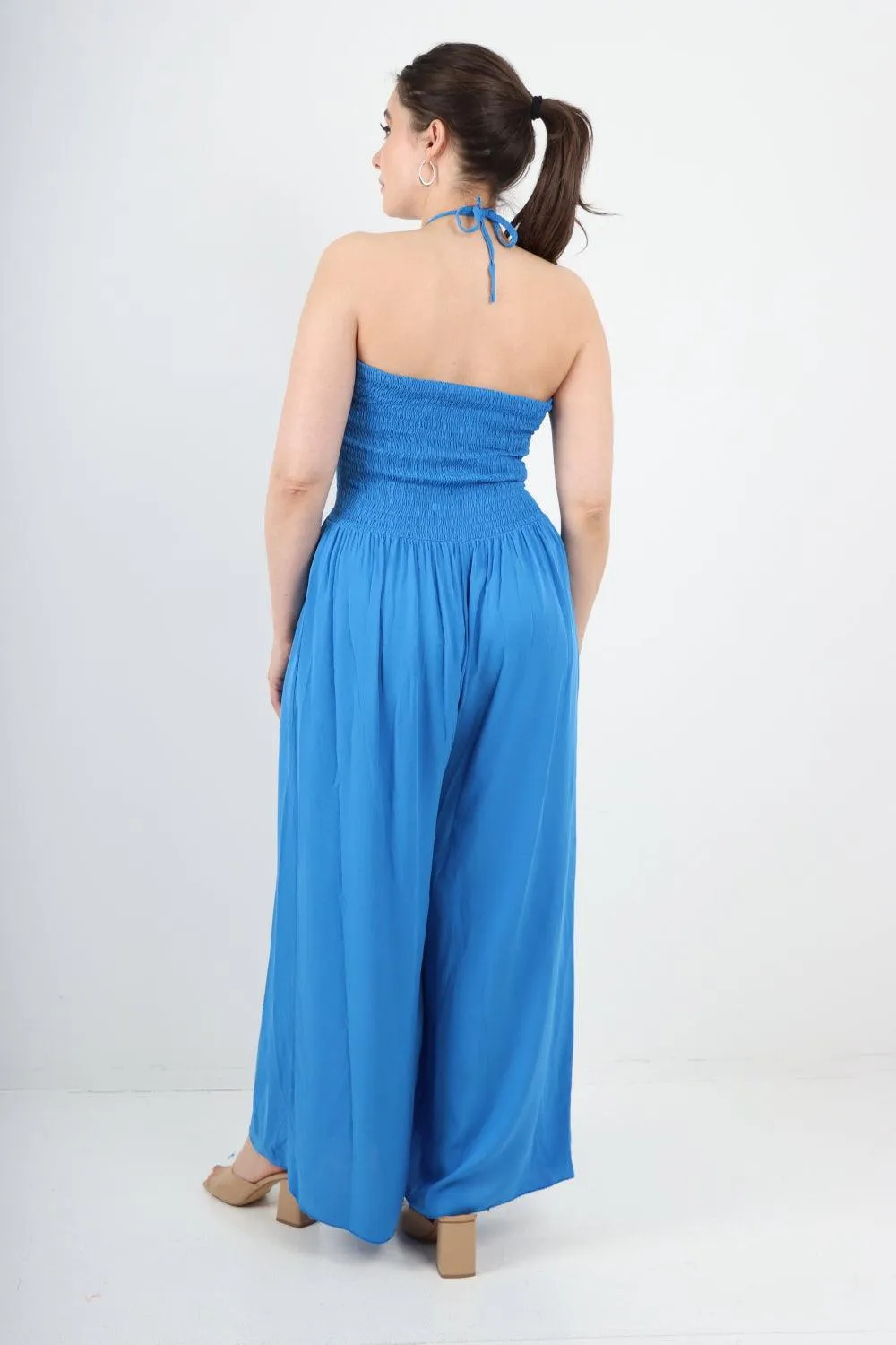 Two Piece Bardot Jumpsuit and Tie Waist Shrug