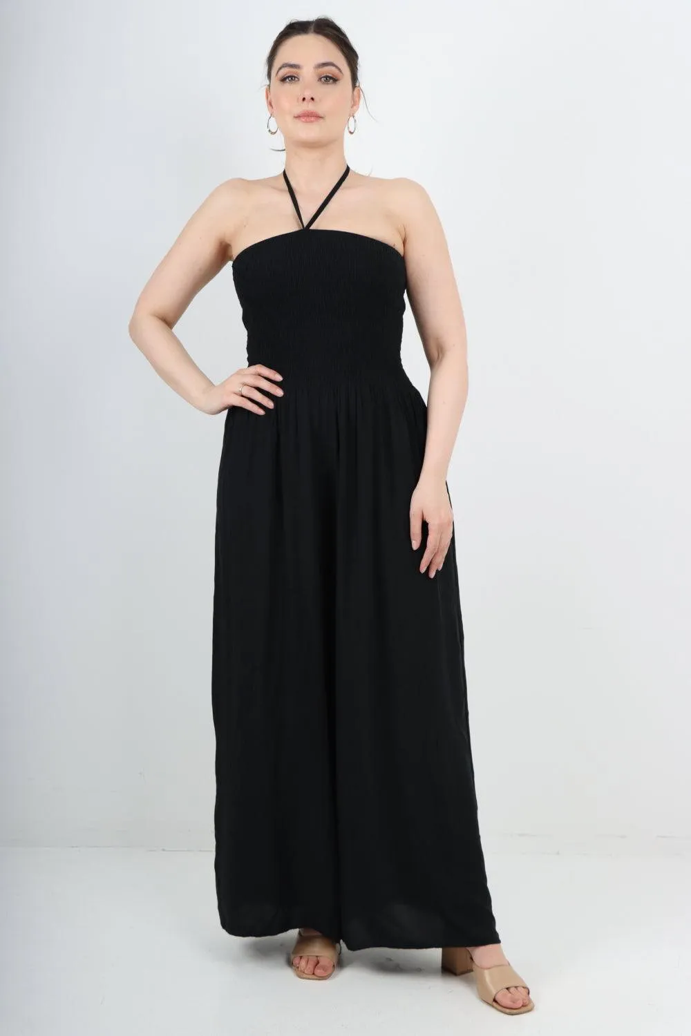 Two Piece Bardot Jumpsuit and Tie Waist Shrug