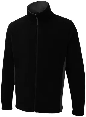 Two Tone Full Zip Fleece Jacket | Black/Charcoal