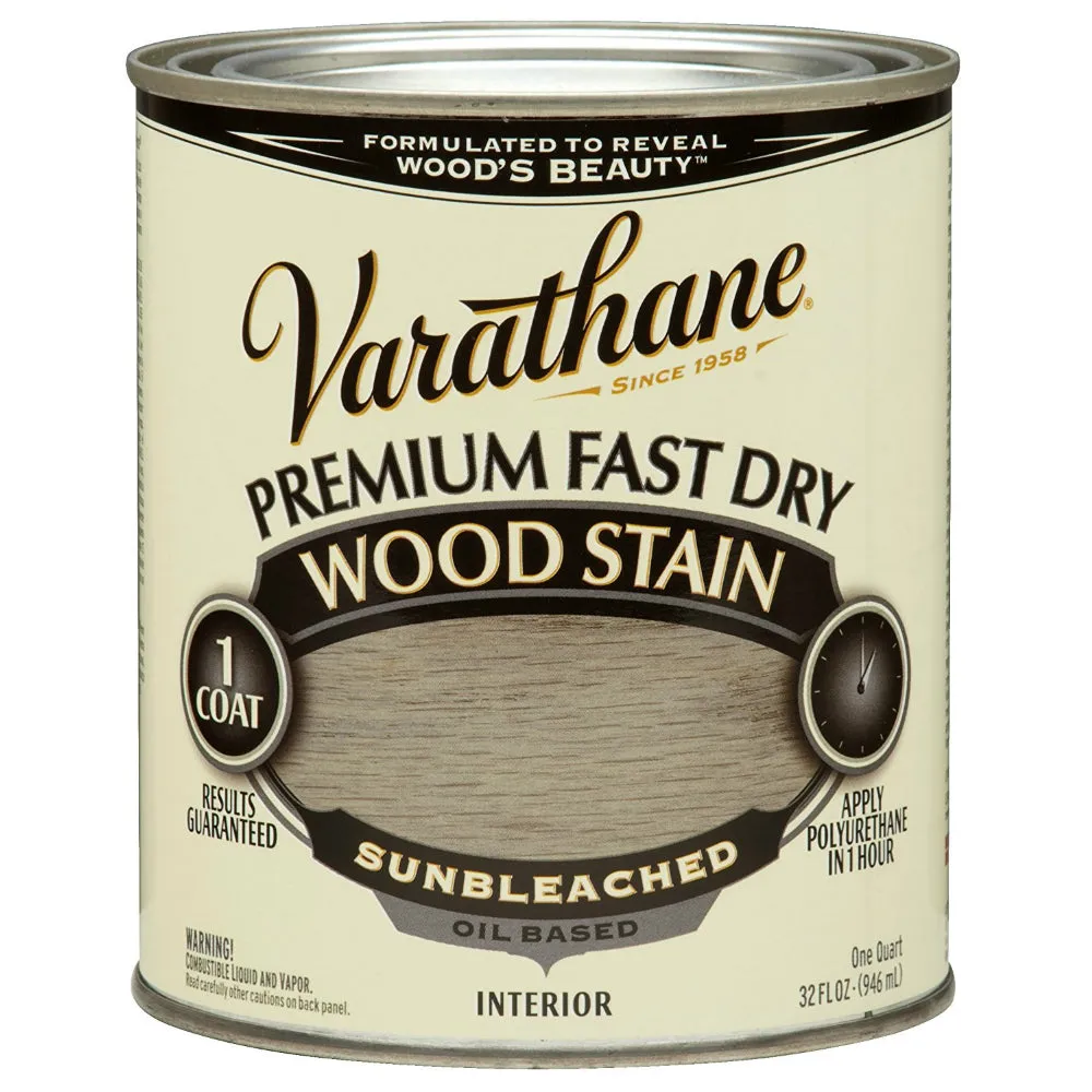 Varathane 262011 Premium Oil-Based Fast Dry Wood Stain, Sun Bleached, 1 Qt