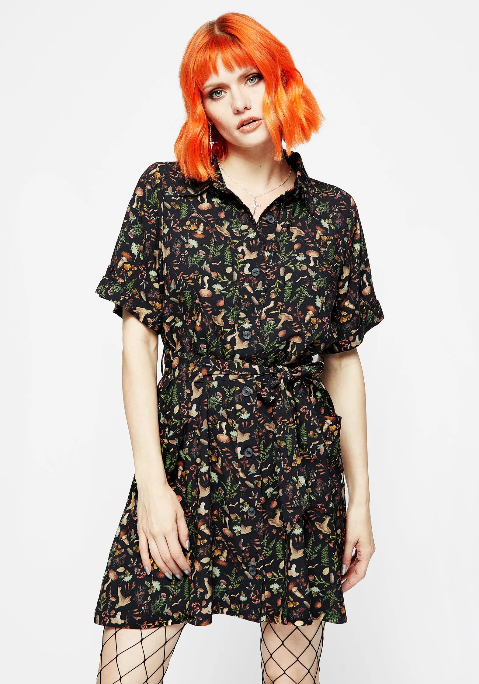 Vasilisa Short Sleeve Mini Shirt Dress