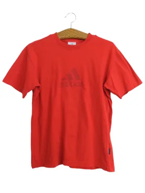 Vintage 00s Y2K Adidas Red Logo Short Sleeve Crew Neck Cotton T-Shirt