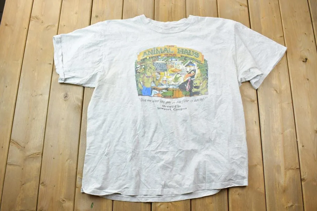 Vintage 1990s The Animal Haus Bar Newport Oregon Souvenir T-Shirt