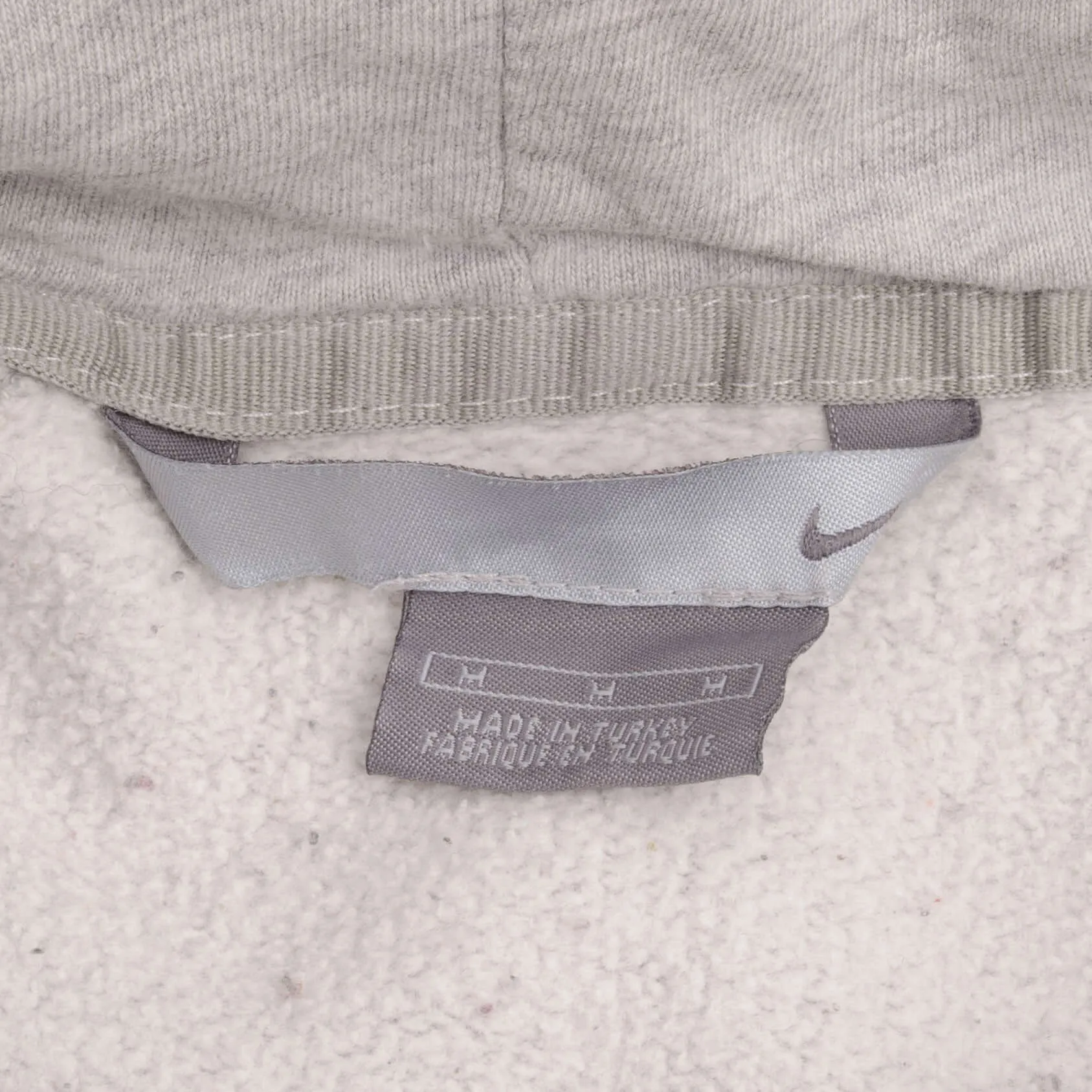 VINTAGE NIKE SPELLOUT SWOOSH GRAY HOODIE SWEATSHIRT 2000S SIZE MEDIUM