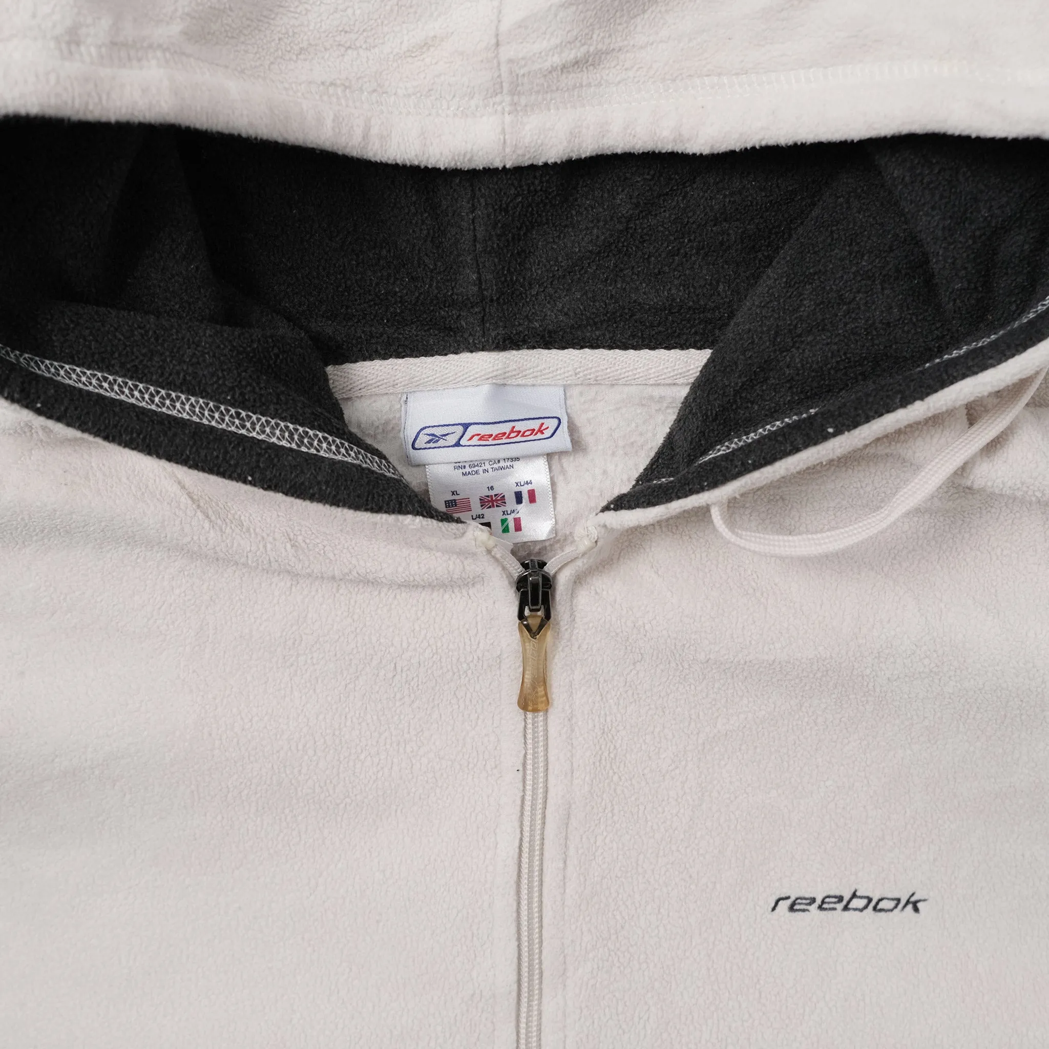 Vintage Reebok Hooded Fleece Jacket Medium