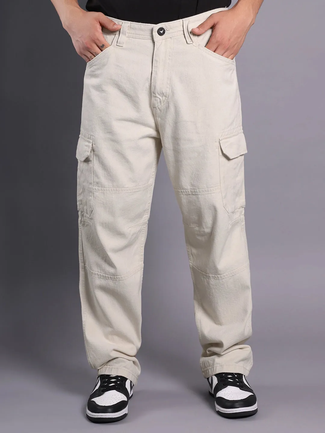 Vintage Voyage Light Beige Denim Cargo