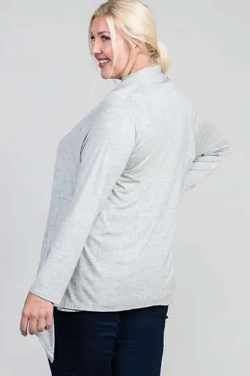 Waist Seam Open Solid Cardigan