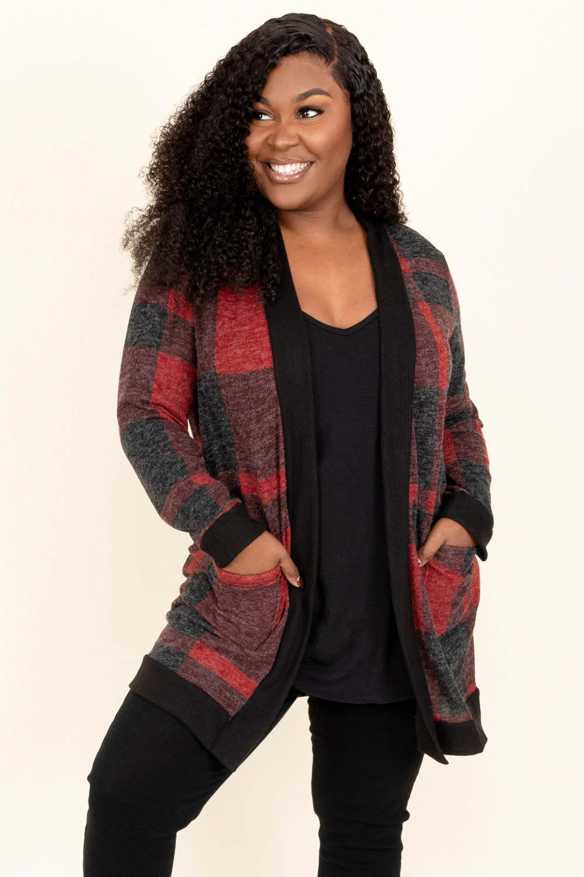 Warm By The Fireplace Cardigan, Red