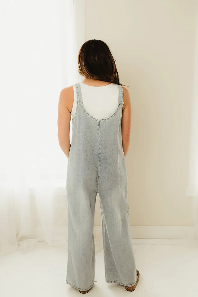 Washed Denim Jumpsuit