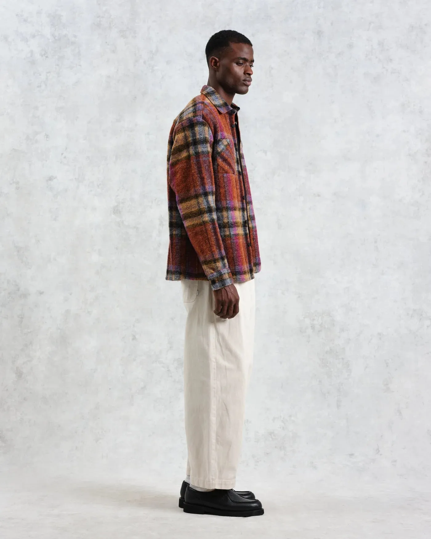 Wax London Whiting Multicolour Wool Check Overshirt - MULTI