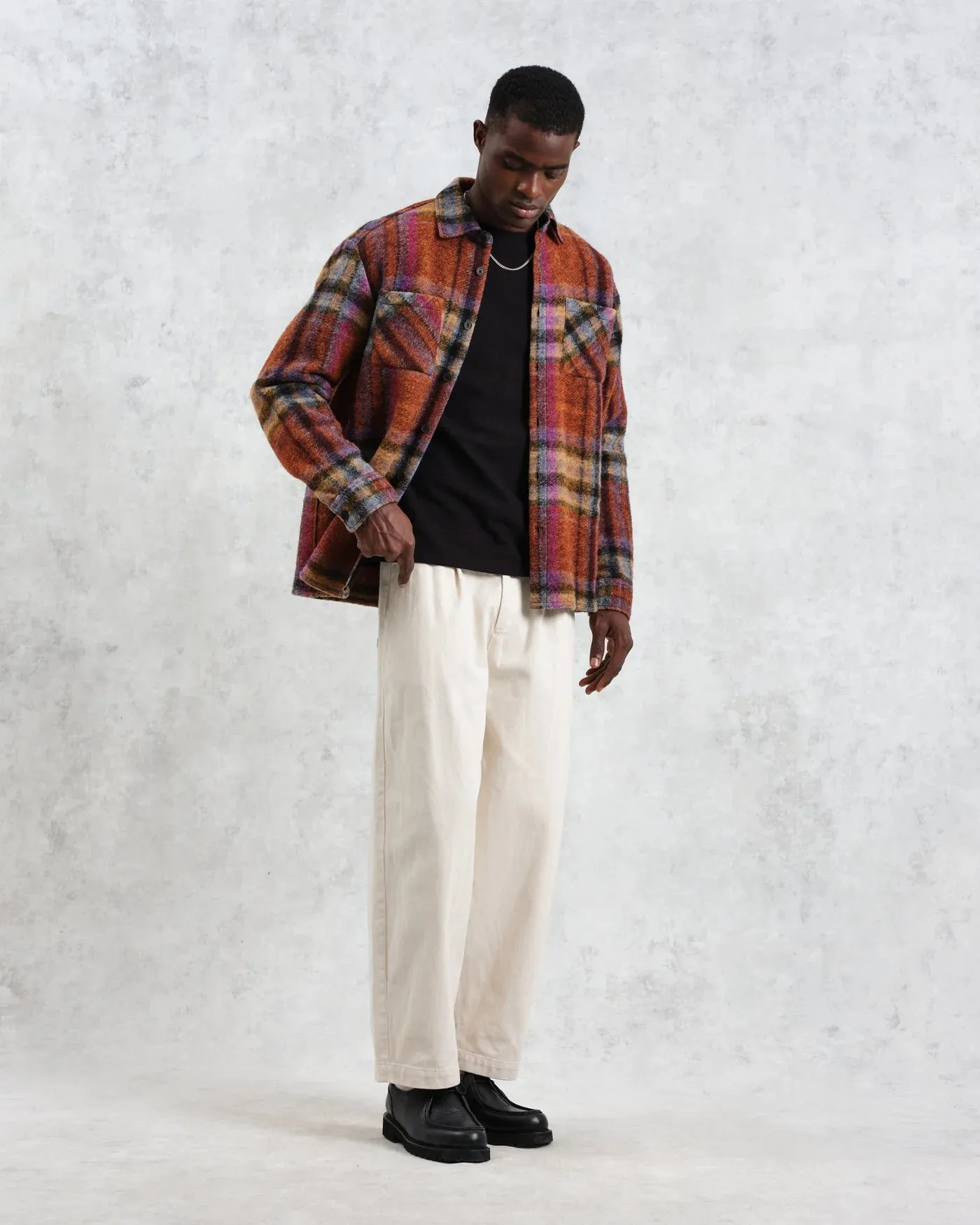 Wax London Whiting Multicolour Wool Check Overshirt - MULTI